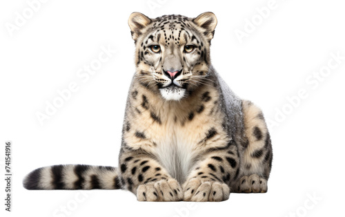 Magnificent Snow Leopard on white background