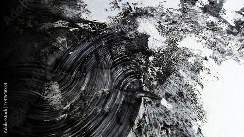 Shabby chic hand-drawn monochrome texture with an oriental atmosphere                               