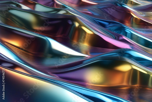 Transparent glassy abstract 3d background with light chrome colors