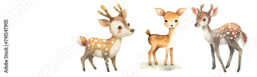 cute deer watercolor vector illustration
