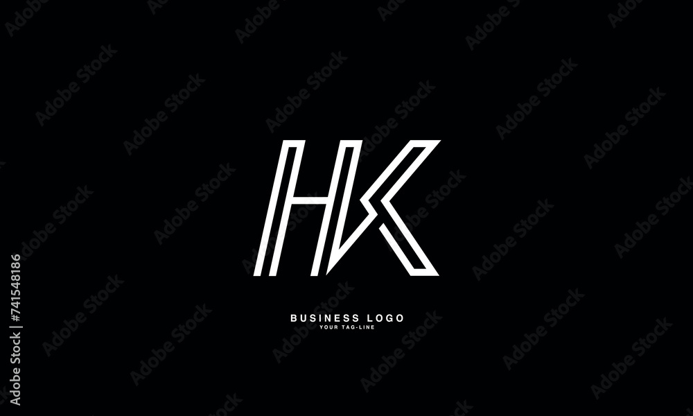 HK, KH, H, K, Abstract Letters Logo Monogram HK, KH, H, K, Abstract Letters Logo Monogram