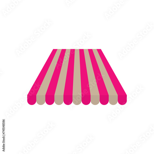 Striped awnings. Colorful outdoor canopy for shop, restaurants and market store window of different forms, vintage striped vector sunshades. Vector illustration. Eps file 490.