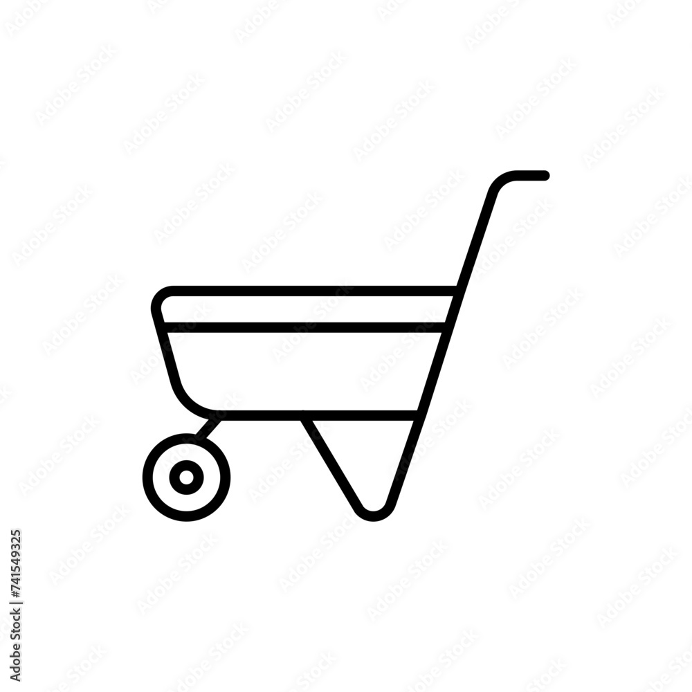 Wheelbarrow outline icons, gardening tool minimalist vector illustration ,simple transparent graphic element .Isolated on white background Wheelbarrow outline icons, gardening tool minimalist vector illustration ,simple transparent graphic element .Isolated on white background