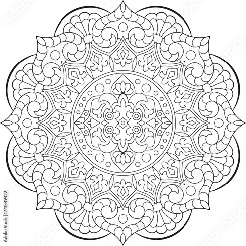 Mandala. Coloring book. Vector illustration.