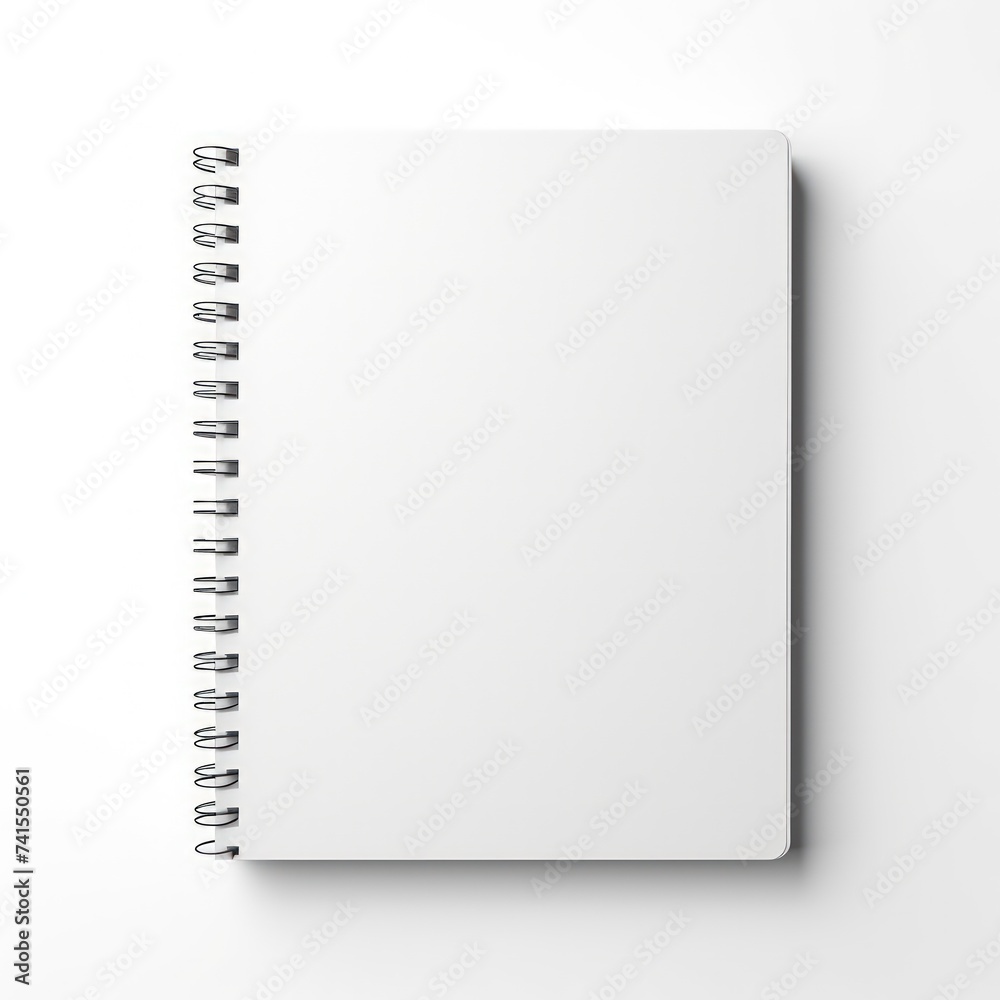 Empty white notebook on a white background. Empty white notebook on a white background.