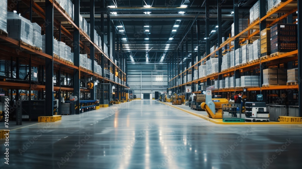 The distribution warehouse bustled with activity as the warehouse worker organized incoming freight transportation shipments.