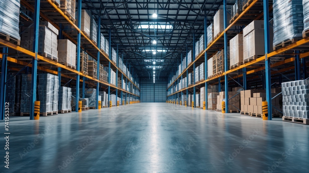 The bustling distribution warehouse hums with the synchronized ...