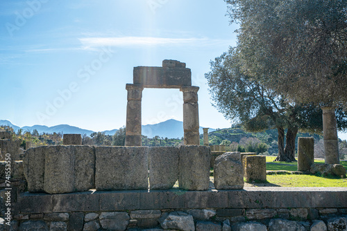 Scenic views from Kaunos and Dalyan, a city of ancient Caria, west of the modern town of Dalyan and The Calbys river ( Dalyan river) which was the border between Caria and Lycia in Muğla, Turkey photo