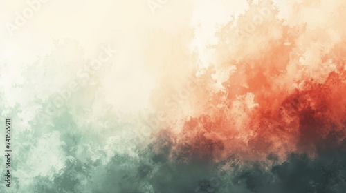 Ethereal mist subdued coral and mint abstract spring background for serenity and renewal