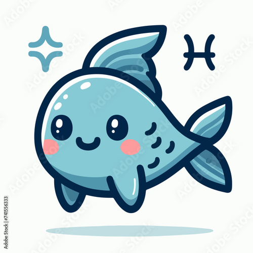 pisces fish zodiac sign cartoon illustration