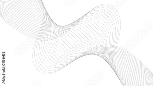 Technology abstract lines on white background. Abstract wave line for banner, template, wallpaper background with wave design. Vector illustration.