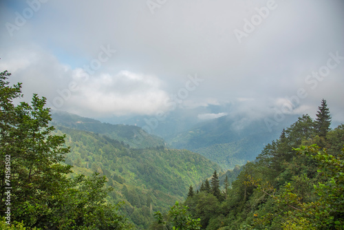 Various images from the Black Sea plateaus mountain peaks plateau houses clouds streams waterfalls lakes day and sunset colors