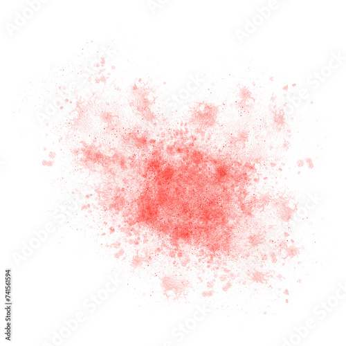 Watercolor red splashes  drops. PNG of paint or ink splashing dynamic motion  design elements isolated on transparent background 