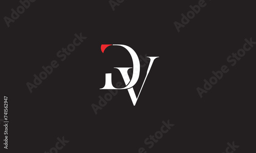 Canvas Print DV, VD, V , D , Abstract Letters Logo Monogram