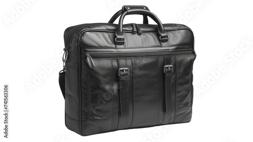 Business briefcase, black style, on a transparent background.
