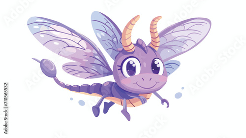 Dragonfly flying icon. Cute cartoon kawaii funny © Hyper