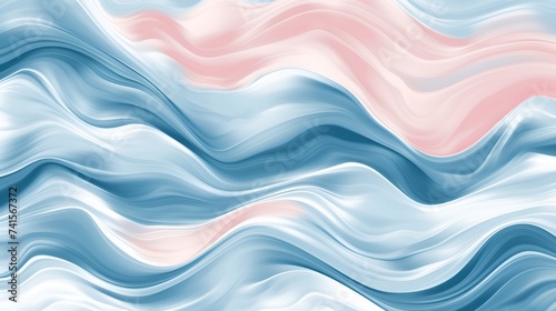 Ocean waves calm chill pattern background in soft blue and pink colors © HellSong