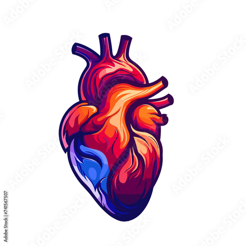 Human heart vector illustration isolated on white background. Heart icon. Vector illustration.