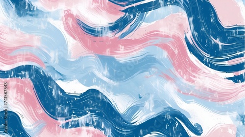 Ocean waves abstract pattern background in soft cute blue and pink colors