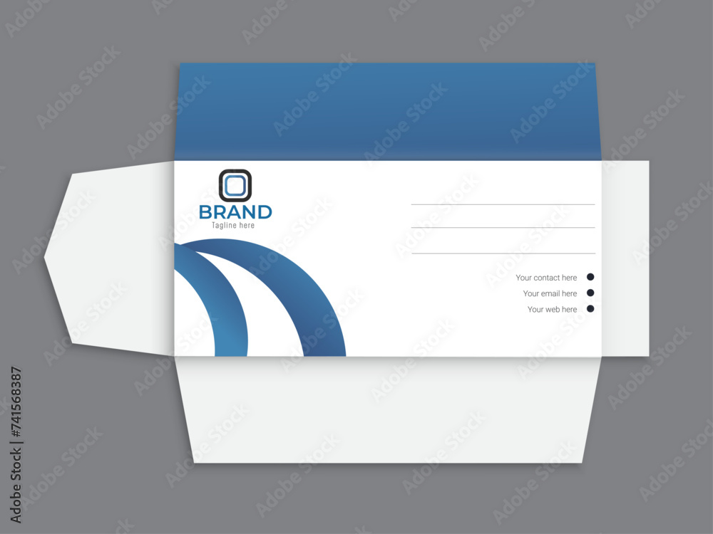 Envelopes design front and back for office document or message. White ...