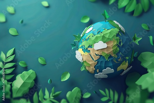 Earth and green leaves Ecology Concept Image