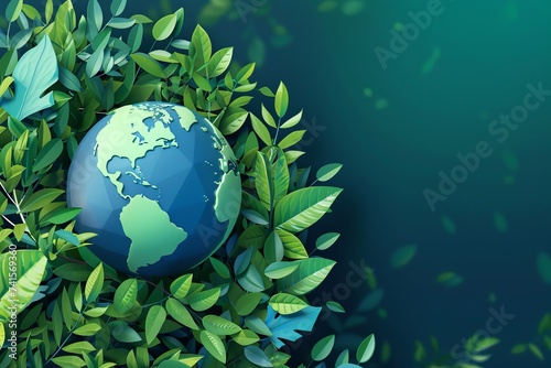 Earth and green leaves Ecology Concept Image