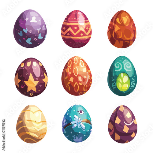 Easter eggs icons. Vector illustration. isolated