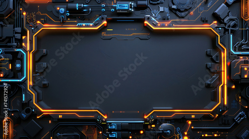 cyberpunk style frame border background