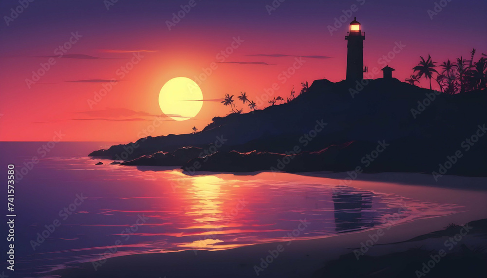 lighthouse at sunset lighthouse at sunset