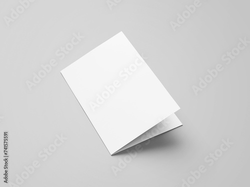 Blank half fold brochure mockup