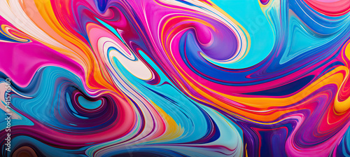 Colorful Liquid paint swirls background