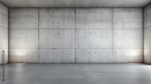 Empty Concrete Modern Interior. Clean Background with Cement Walls and Floor Texture in Spacious