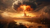 une explosion nucléaire, généré par IA