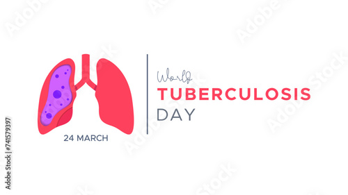 March 24. world tuberculosis day. Celebration of lung health day from tuberculosis. world tuberculosis day celebration template design photo