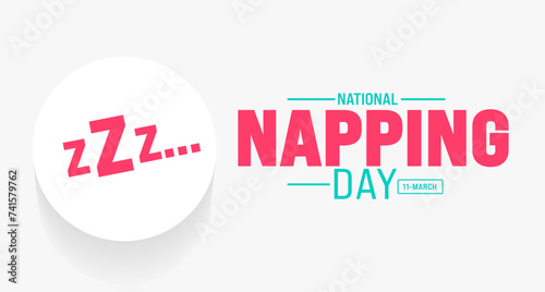 March is National Napping Day background template. Holiday concept. use to background, banner, placard, card, and poster design template with text inscription and standard color. vector illustration.