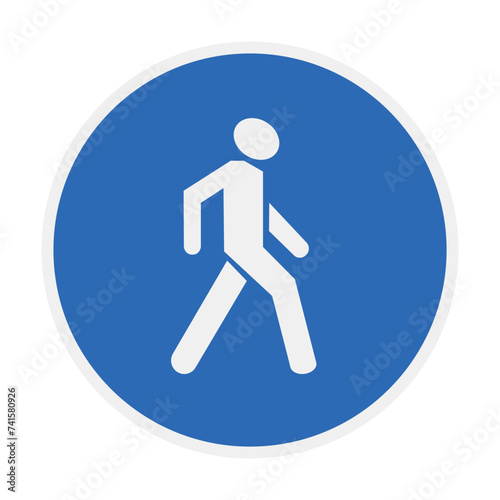 Pedestrian zone road sign icon