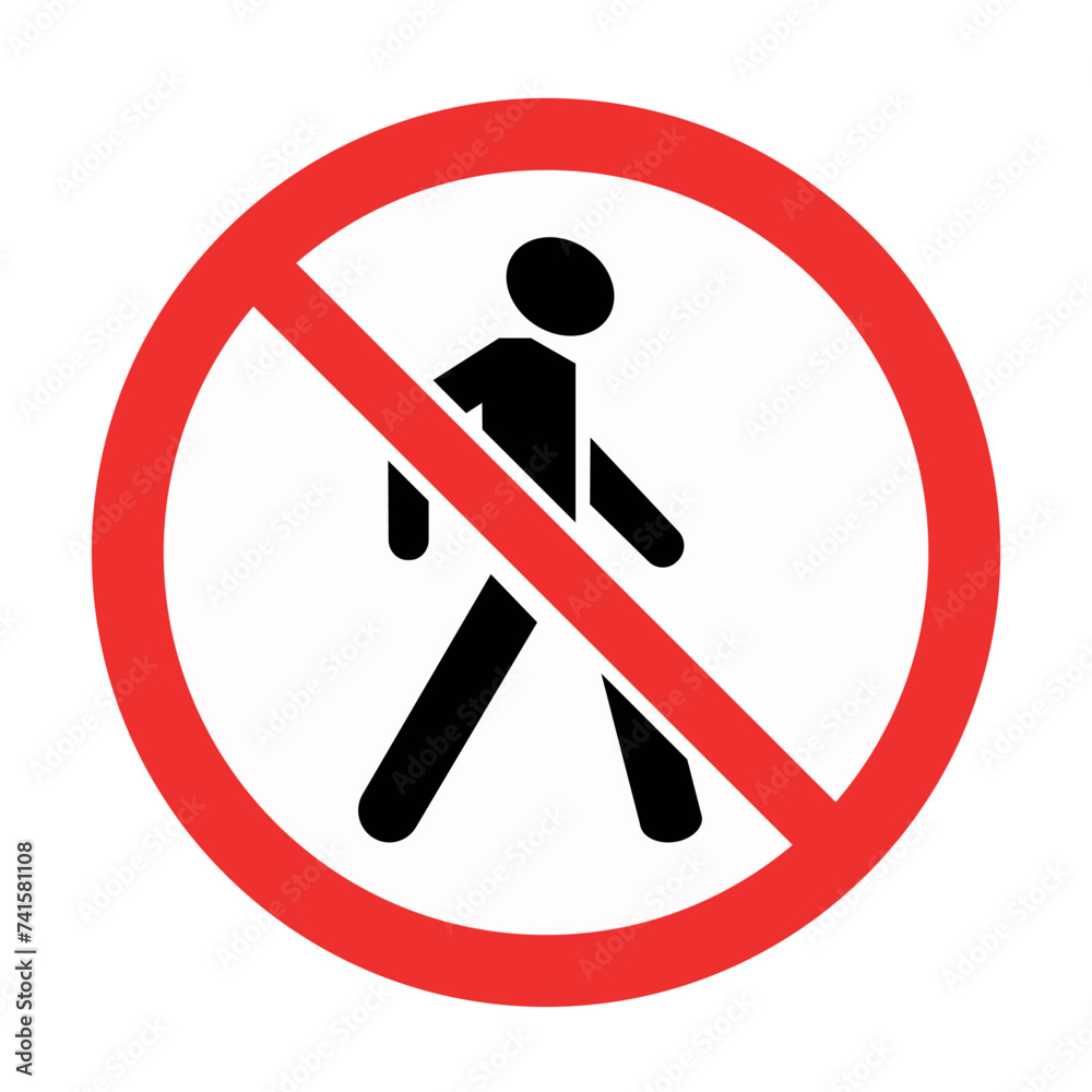 Pedestrian crossing prohibited road sign icon Pedestrian crossing prohibited road sign icon