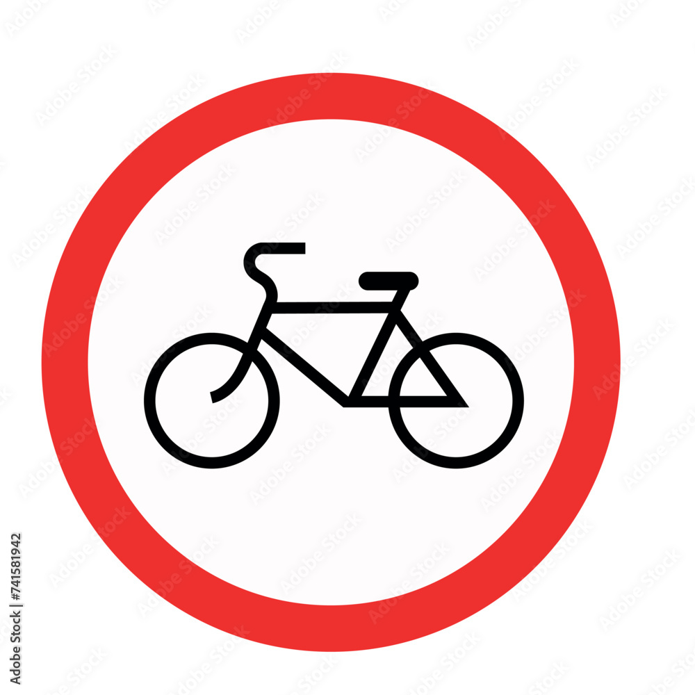 Cyclists are prohibited from passing the road sign icon Cyclists are prohibited from passing the road sign icon
