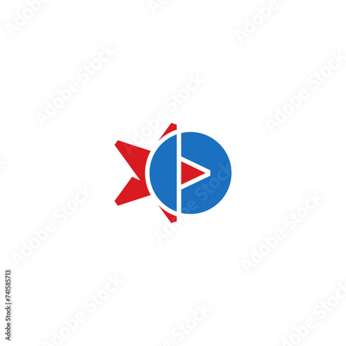 Play button and star media logo design. Free Download Play button and star media logo design. - GFXLoad