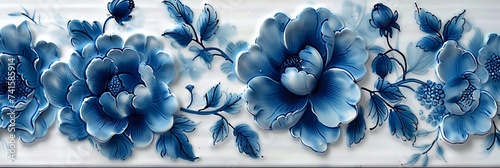 the senses with a blue and white floral porcelain texture