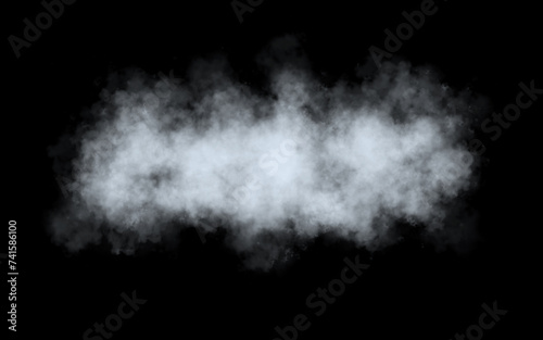A white fluffy cloud. A thick fog. An accumulation of vapor or smoke © siaminka