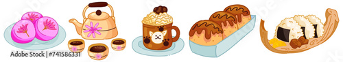 Food Illustration. Japanese food. Vector Illustration