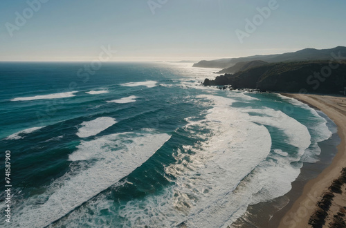 waves on the beach in the summer