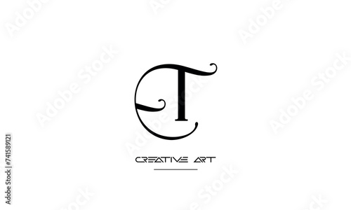 ET, TE, E, T abstract letters logo monogram