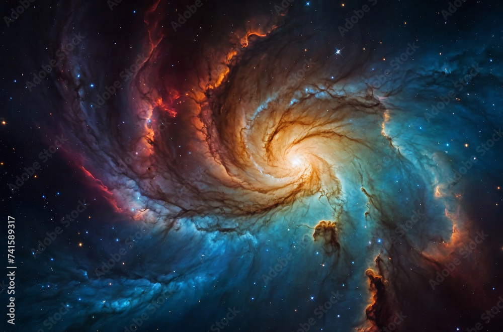 spiral galaxy in space - obrazy, fototapety, plakaty 