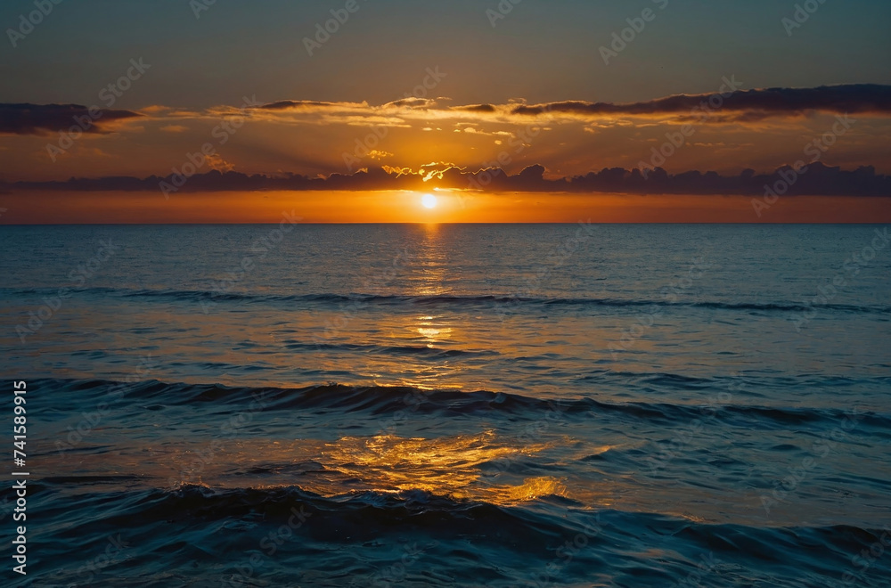 sunset over the sea landscape