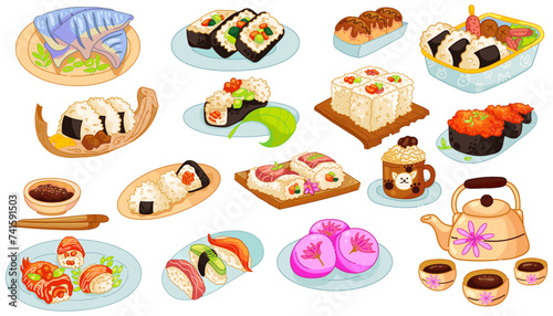 Food Illustration. Japanese food. Vector Illustration