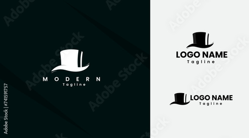 Gentleman hat logo design. Hat vector art. Cowboy hat. People. Premium. art. Finance. Black color hat art. Business. Magician. Creative.