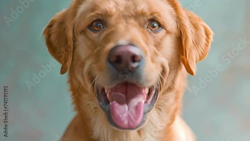 Close Up of a Dog With Open Mouth photo