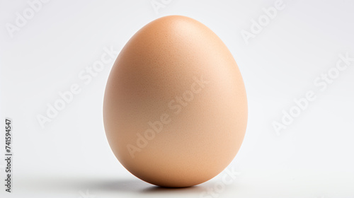 A egg in front view, isolated on white background. 